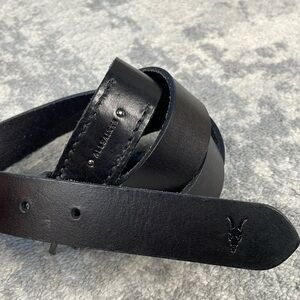 NWT All Saints Ramskull Embossed Leather Belt Black Classic Everyday Sz 40